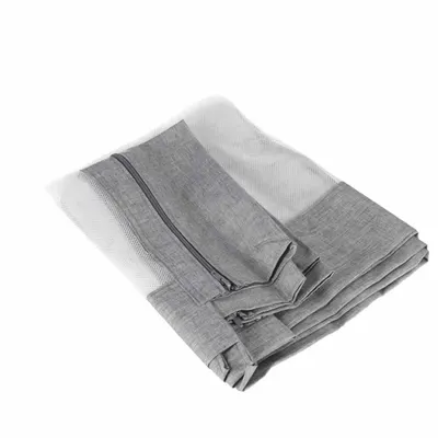 Bariera de protectie pentru pat Ikonka Grey 200 cm, cadru metalic, cu buzunar exterior