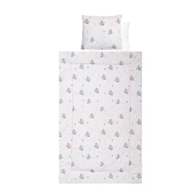 Set lenjerie pat 4 piese, Lorelli, din bumbac ranforce, Blue Aeroplane