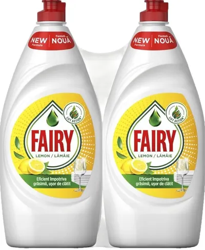 Detergent pentru vase Fairy - Lemon, 2 x 750 ml