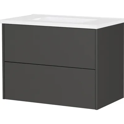 Dulap sub chiuvetă gri antracit suspendat cu aspect mat 81x61 cm Bodera – Germania
