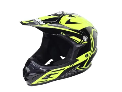 Casca motocross atv, SAFEBET HF-115 Q206, culoare galben fluo negru, marime L