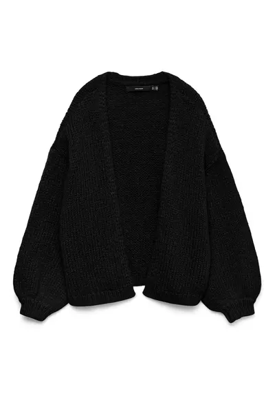 Cardigan dama - supradimensionat - negru - poliester