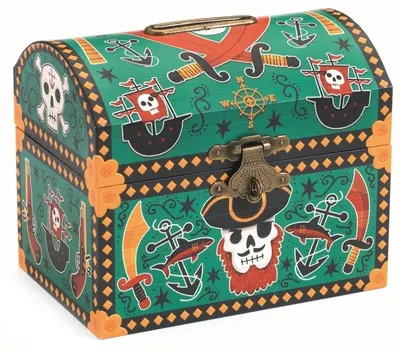 Pusculita cu lacat Djeco - Pirati, sicriu