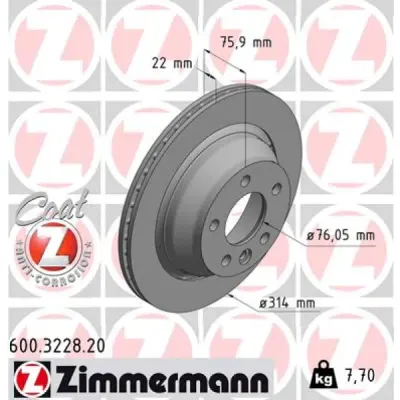 Disc frana ZIMMERMANN 600.3228.20
