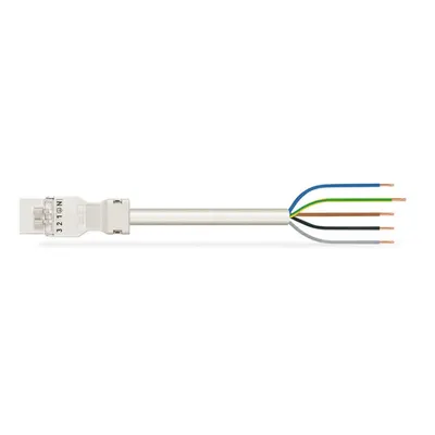 pre-assembled connecting cable; Eca; Plug/open-ended; 5-pole; Cod. A; H05Z1Z1-F 5G 1.5 mm²; 3 m; 1,50 mm²; white