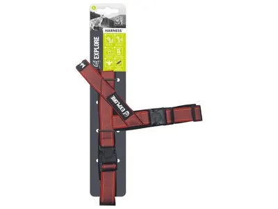 Ham ajustabil, rosu, durabil, cu benzi reflectorizante, piept 2,5 cm x 59-68 cm, gat 2,5 cm x 49-58 cm, marime M