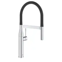 Baterie chiuveta bucatarie cu pipa flexibila neagra Grohe Essence