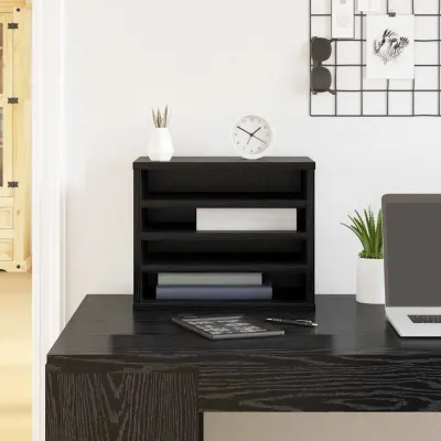 vidaXL Organizator Birou Stejar Negru 36 x 26 x 29,5 cm Lemn prelucrat