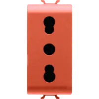 Italian Standard Priza 250v Ac - For Dedicated Lines - 2p+e 16a Dual Amperage - P11-P17 - 1 Module - Orange - Chorus