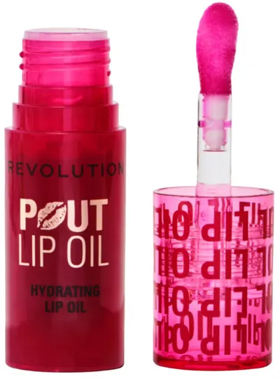 Makeup Revolution Balsam de buze hrănitor cu culoare Pout Lip, Cherry Red, 3 ml