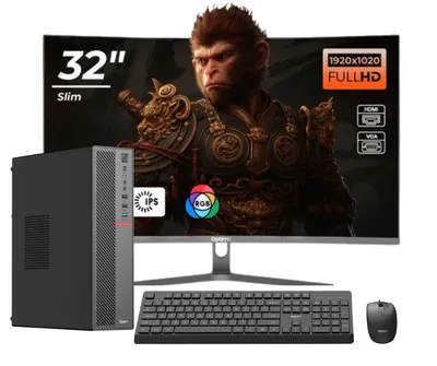 Pachet Business Smart OptimX T5 SFF cu procesor Intel Core i3-9100, 16GB DDR4, 512GB SSD, Win11 Pro și Monitor Curbat 32" FHD, IPS, LED + kit tastatura si mouse Pro KM500 cu fir