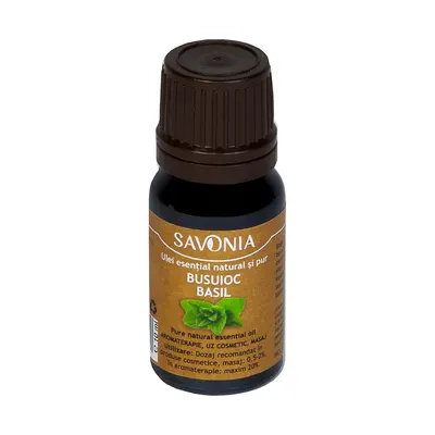 Ulei esential natural si pur de busuioc, 10ml, Savonia