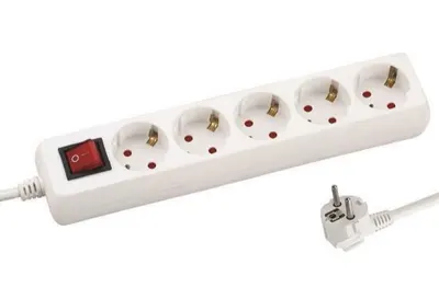 Prelungitor EUROLAMP SA - 10332, 5 prize, 1.5m, alb