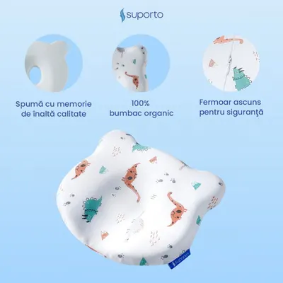 Fata de perna din bumbac pentru bebelusi Suporto Alb model cu dinozauri