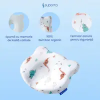 Fata de perna din bumbac pentru bebelusi Suporto Alb model cu dinozauri