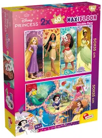 Puzzle cu două fețe Lisciani pentru colorat 2 х 60 piese- Prințese