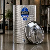 Cisterna inox vin 200L cu capac cu etansare gonflabila – AISI 304, fund plan - Toscana Inox