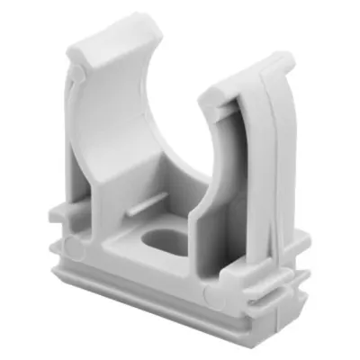 Shockproof Polymer Saddle Snap Clip - For External Conduits Ø 40mm - Grey Ral 7035