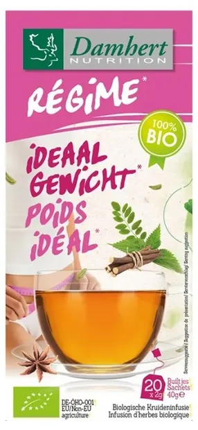 Ceai bio pentru greutate echilibrată, 20 plicuri filtrante, Damhert