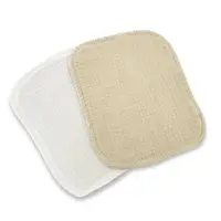 Set de 2 lavete, Qmini, Din bambus si muselina, Pentru ingrijirea corpului bebelusului, Materiale certificate Oeko Tex Standard 100, Beige Cream si Warm Beige
