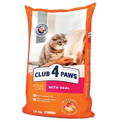 Hrana uscata pentru pisici Club 4 Paws Adult cu vita 14 kg
