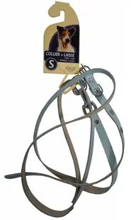 Set lesa + zgarda din piele, pastel, reglabila, lungime 1 m x latime 10 mm, circumferinta 26-32 cm