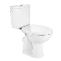 Set vas WC Roca Adele A34P195002, montare pe podea, evacuare orizontala, capac SoftClose, Alb