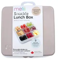 Cutie pentru gustări Melii - Snackle Box, 9 compartimente, bej