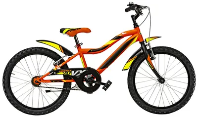Bicicletă pentru băieți Canellini VORTEX 20" 1 viteză - Portocaliu/Negru/Galben