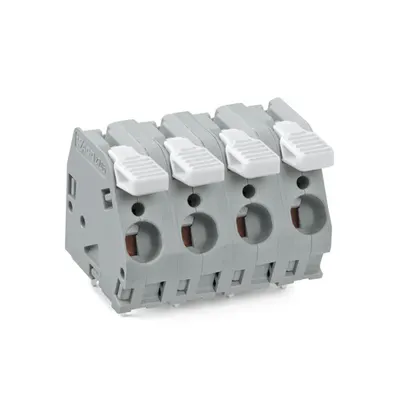 PCB terminal block; lever; 6 mm²; Pin spacing 10 mm; 2-pole; CAGE CLAMP®; 6,00 mm²; gray