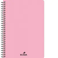 Caiet A4 80 file matematica, spira, coperta plastic, ECADA, culoare roz