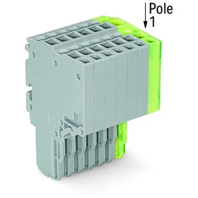 2-conductor female connector; 1.5 mm²; 8-pole; 1,50 mm²; gray, green-yellow