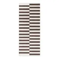 Covor tip traversă alb/maro reversibil/țesut manual din lână 80x200 cm Vika – Hanse Home