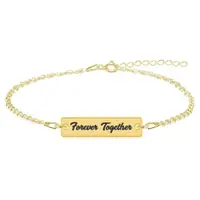 Nasty - Bratara personalizata tablita din argint 925 placat cu aur galben 24K