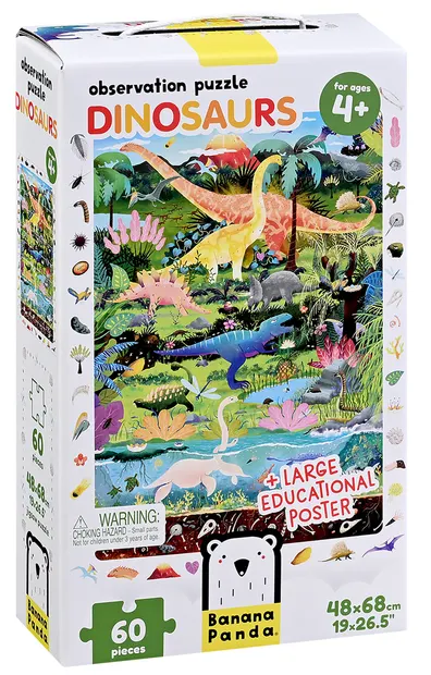 Puzzle pentru copii Banana Panda din 60 de piese - Dinozauri