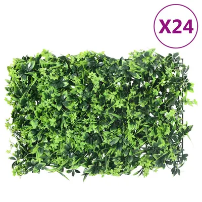 vidaXL Gard din frunze artificiale, 24 buc., verde, 40x60 cm
