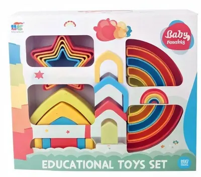 Set de joacă pentru bebeluși 3 în 1 Raya Toys - Figuri pentru asamblare
