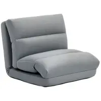 HOMCOM Fotoliu de podea canapea leneșă fotoliu convertibil în pat inclinabil 90° la 180° material textil - 70l x 72A x 56Î cm - gri | Aosom Romania