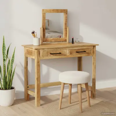 vidaXL Masă de Machiaj Maro 100 x 40 x 120 cm Lemn de mango solid