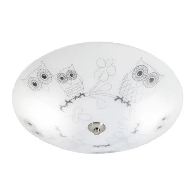 Plafonieră pentru copii albă cu abajur din sticlă ø 39 cm Ugglarp – Markslöjd
