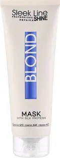 Masca pentru par blond cu pigment neutralizant albastru, 250ml, Sleek Line