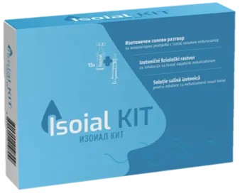 Kit solutie salina pentru nas infundat + nebulizator nazal Isoial, 15 flacoane x 5 ml, NaturPharma