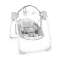 Balansoar electric bebelusi, Ingenuity, Comfort 2 Go, Cuddle Lamb, 2 pozitii inclinare, 12 melodii, Temporizator 30/45/60 min, Centura siguranta 5 puncte, Pliabil pentru calatorii, Fara BPA, 0-9 luni, Alb/Bej
