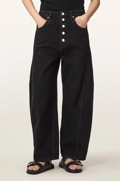 AllSaints blugi barrel pentru femei CARTER BUTTON JEAN