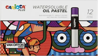Pasteluri pe baza de ulei Carioca Plus - Van Orton, 12 culori