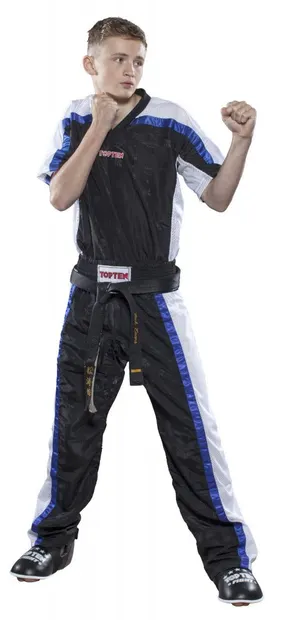 Tricou "Kickboxing Mesh", aprobat WAKO, Top Ten, Albastru-Negru, XL