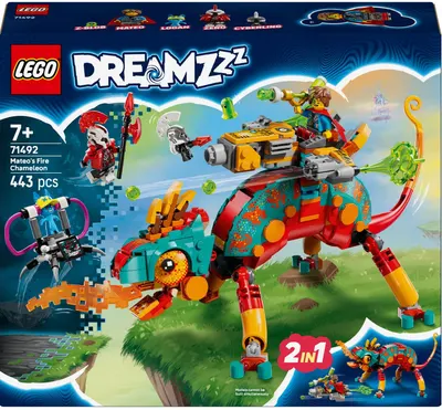 Constructor LEGO DreamZzz 2 în 1 - Cameleonul aprins al lui Mateo (71492)