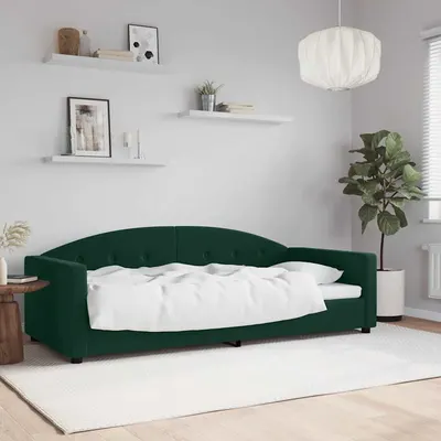 vidaXL Cadru de pat, verde închis, 90x200 cm, catifea