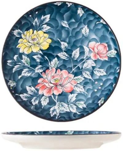 Platou rotund puțin adânc Morello - Retro Lotus, 26.7 cm
