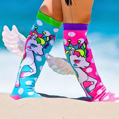 Șosete lungi colorate Madmia pentru fete Flying Unicorn 6-99 ani